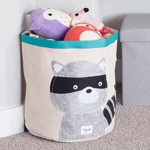 3 Sprouts Raccoon Storage Bin Toy Storage Organization EUC
